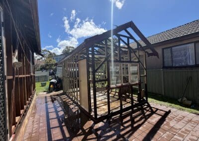Garage in Stanwell Tops stripped to the frame after asbestos removal
