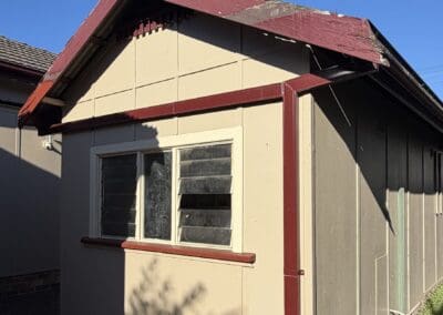 Fibro garage in Stanwell Tops before asbestos removal